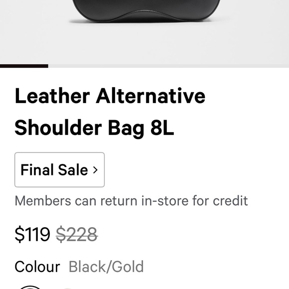 LuLulemon Elegant Black Shoulder Bag, New with dust bag and Tags - Picture 6 of 6